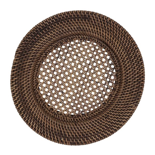 Saro Lifestyle SARO 13 in. Handmade Rattan Charger Plates Brown - Round - Set of 4 CH714.BR13R